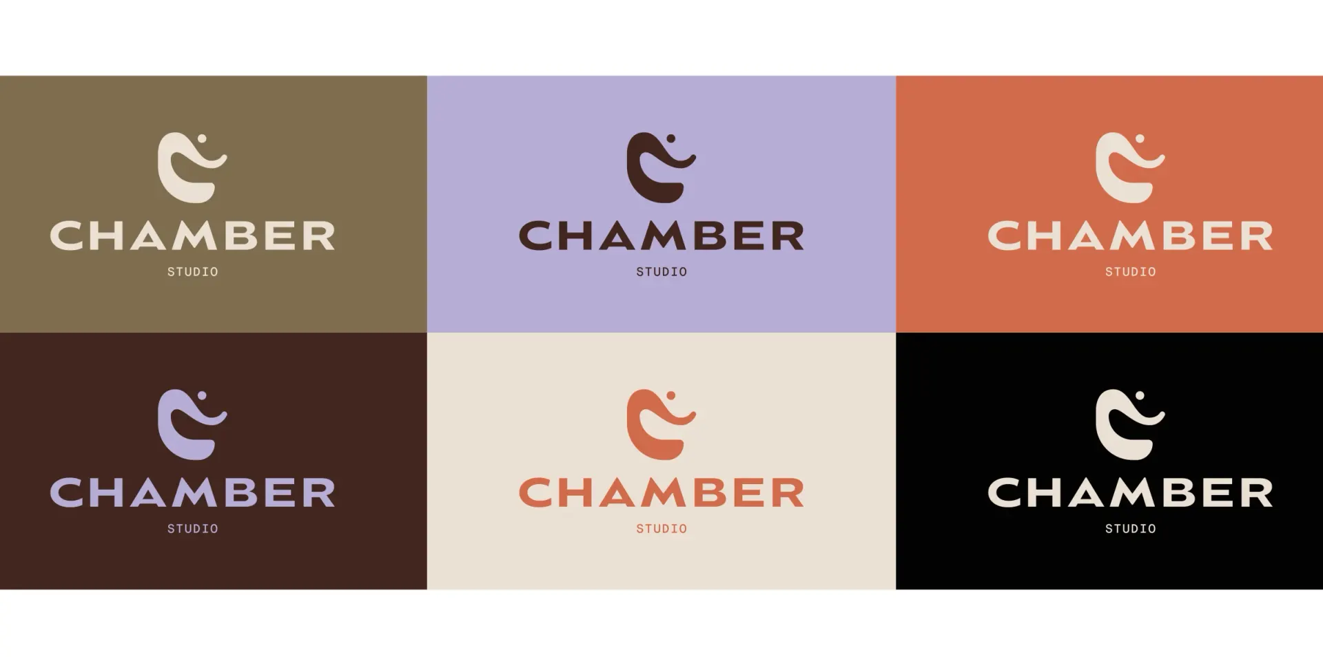 Chamber identity in olive, lilac, terracotta, brown, cream and black