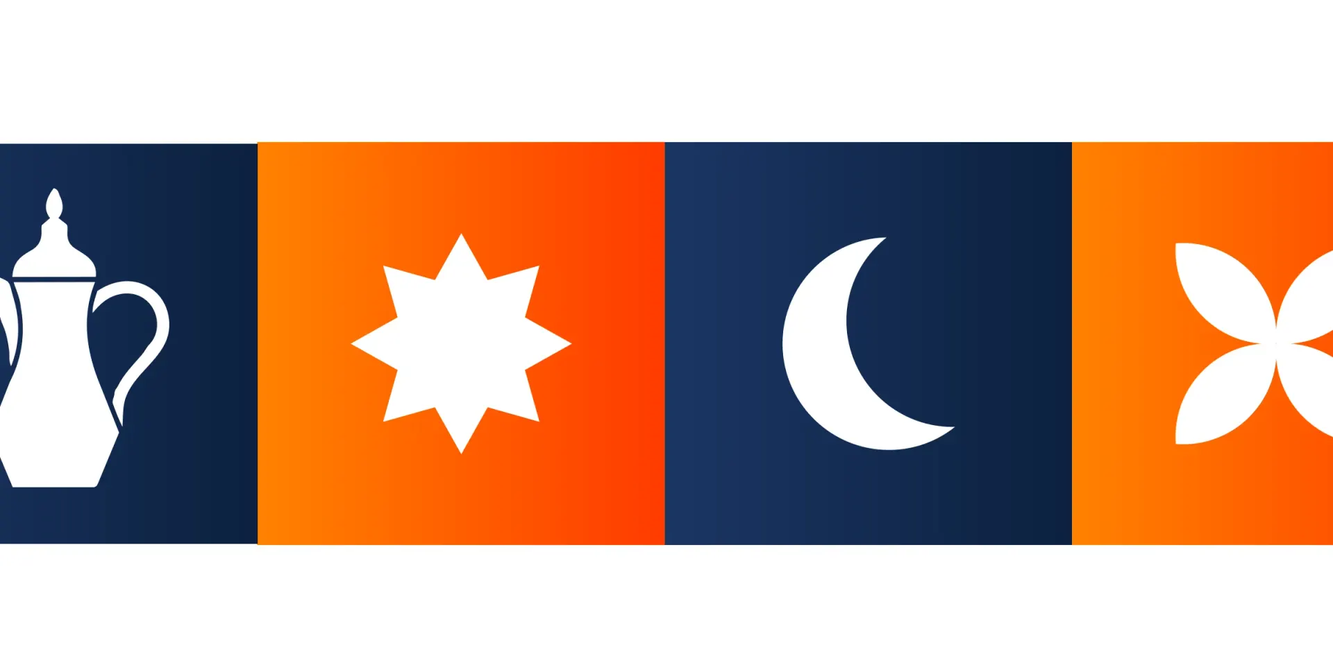 Ciervo Café coffee, crescent and geometric campaign motifs