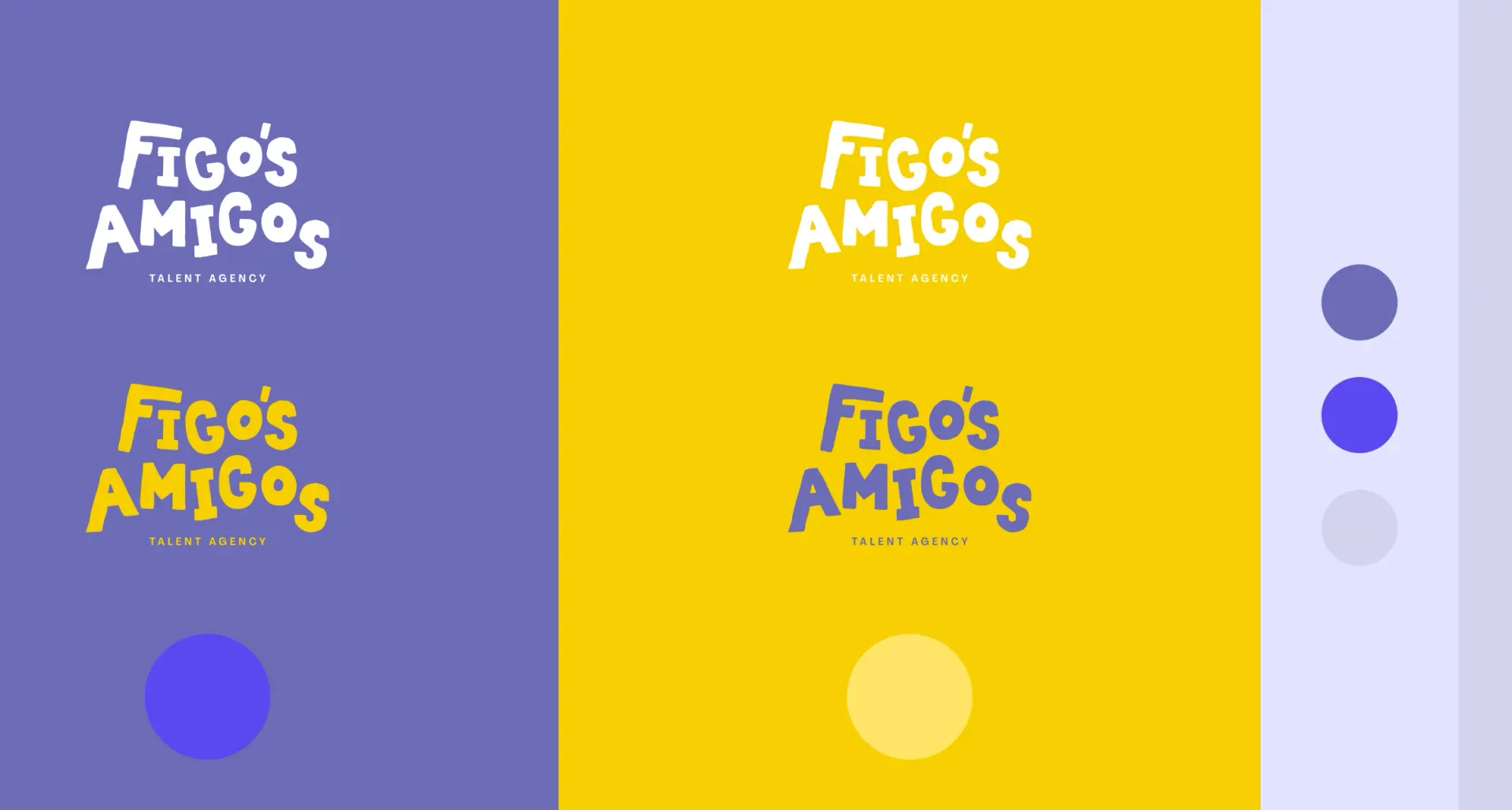 Figo’s Amigos purple and yellow identity system