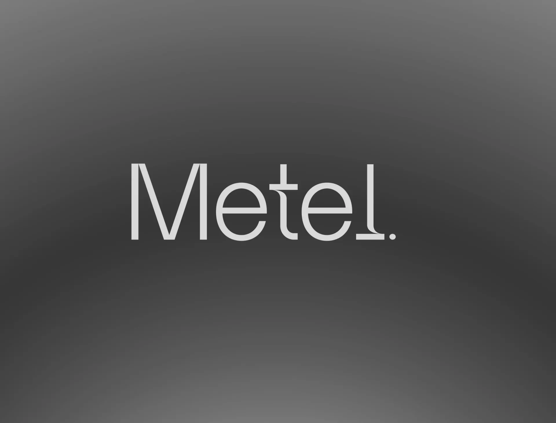 Metel primary wordmark on a metallic gradient