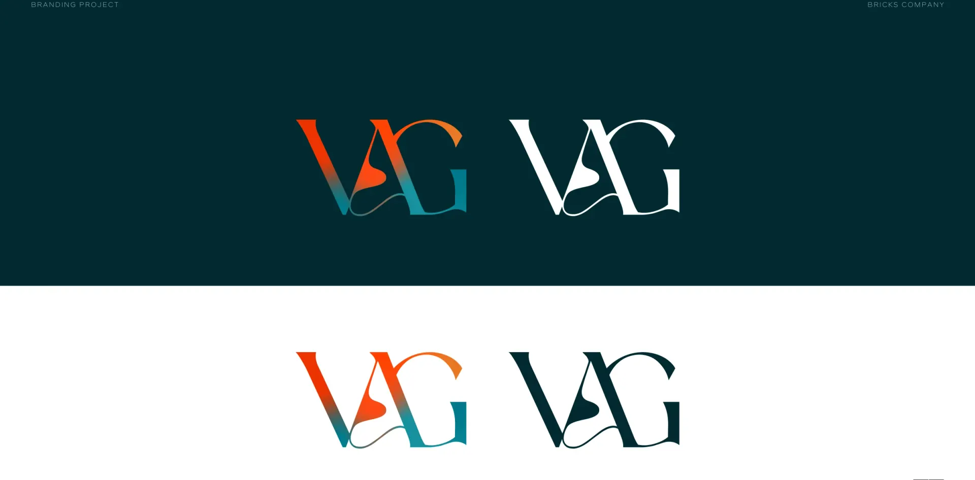 VĂG lettermark in the identity colour combinations