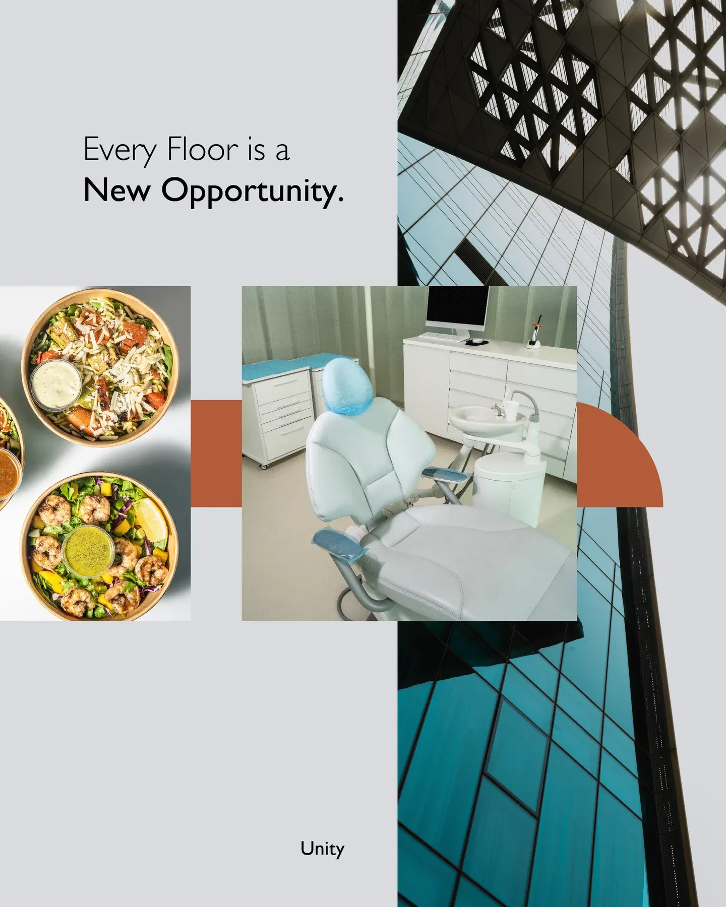 Every Floor is a New Opportunity. A feed tile pairing tenants with the facade.