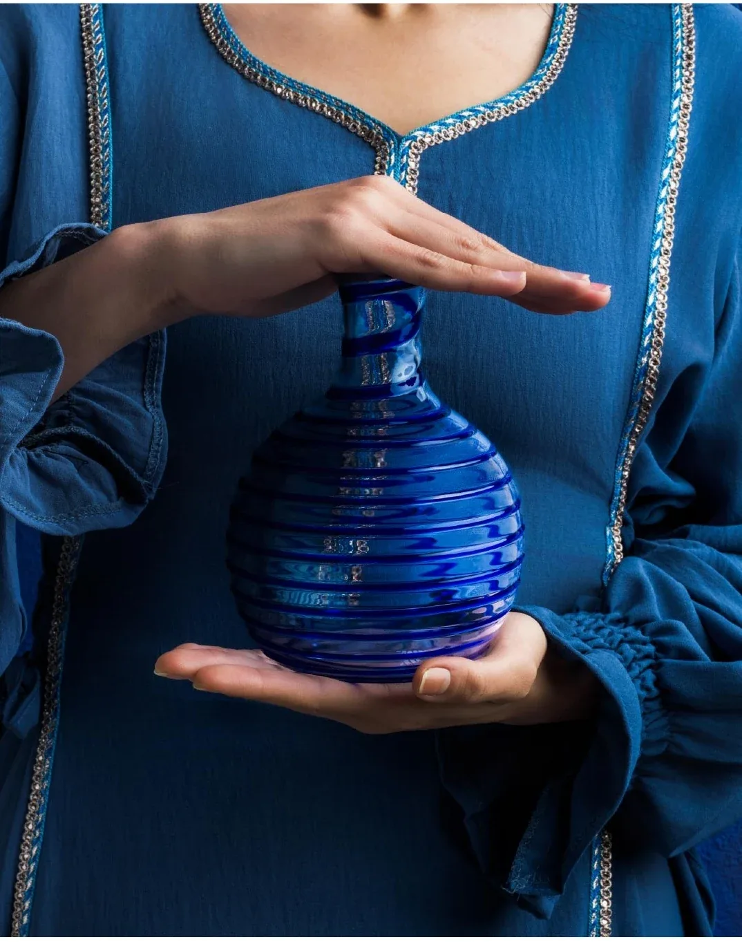 House of Jay: Blue vase, lifestyle product photography