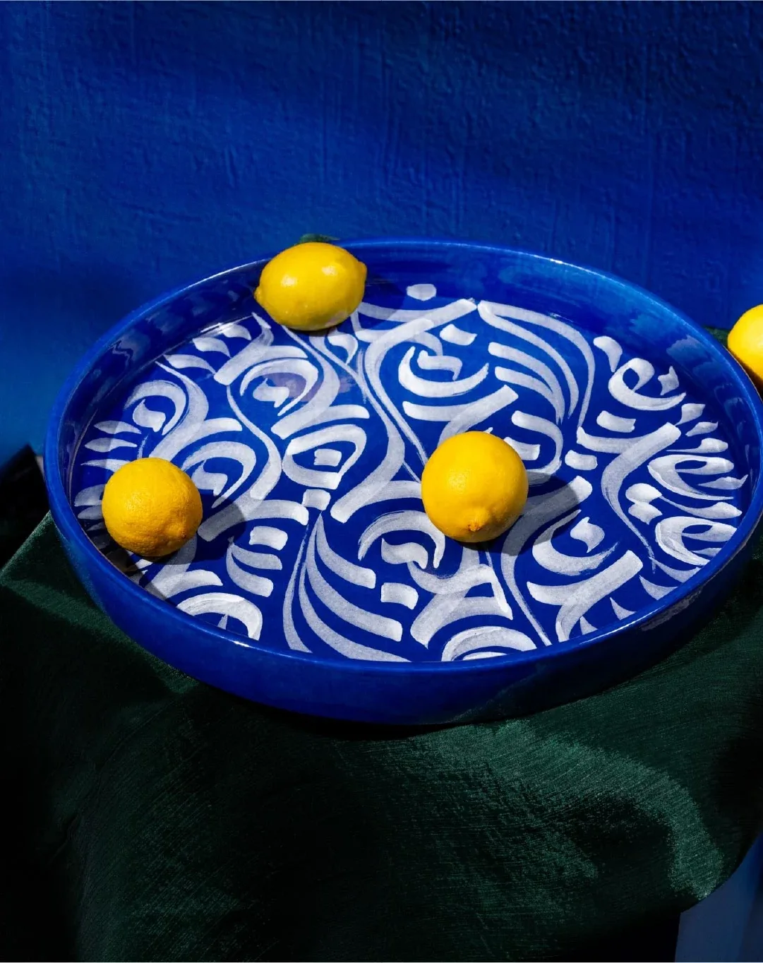 House of Jay: Blue platter, pattern and colour