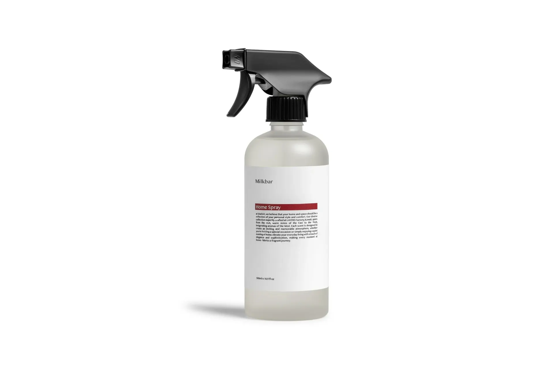 Khaleet: Milkbar home spray, product detail photography