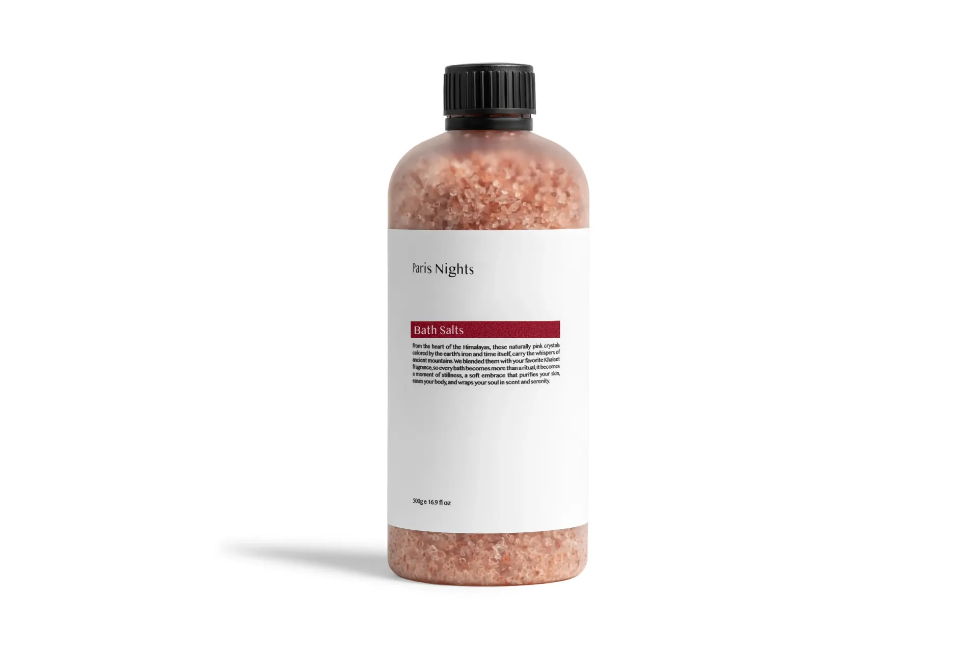 Khaleet: Paris Night bath salts, product detail photography