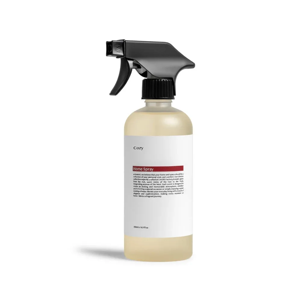 Khaleet: Cozy home spray, product detail photography