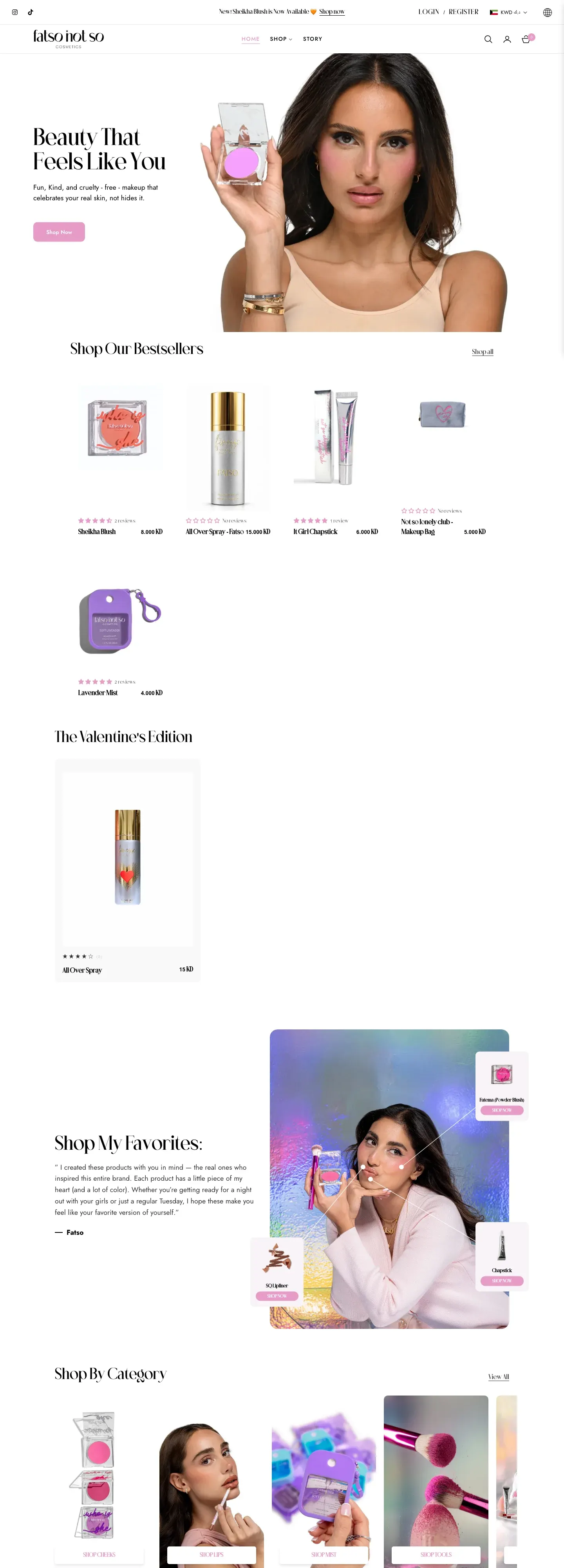 Fatso Not So online store, home page